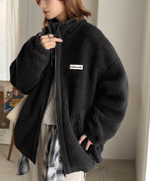 【NEW】クラシカルエルフ（Classical Elf）/《JaVaジャバコラボ》冷え知らず＆洒落見えアウター。あったかボア異素材切り替えブルゾン