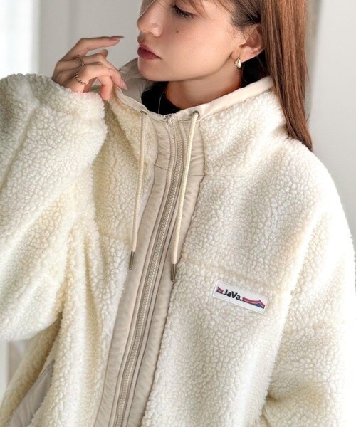 【NEW】クラシカルエルフ（Classical Elf）/《JaVaジャバコラボ》冷え知らず＆洒落見えアウター。あったかボア異素材切り替えブルゾン