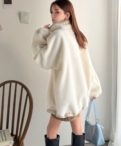 【NEW】クラシカルエルフ（Classical Elf）/《JaVaジャバコラボ》冷え知らず＆洒落見えアウター。あったかボア異素材切り替えブルゾン