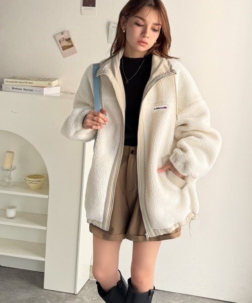 【NEW】クラシカルエルフ（Classical Elf）/《JaVaジャバコラボ》冷え知らず＆洒落見えアウター。あったかボア異素材切り替えブルゾン