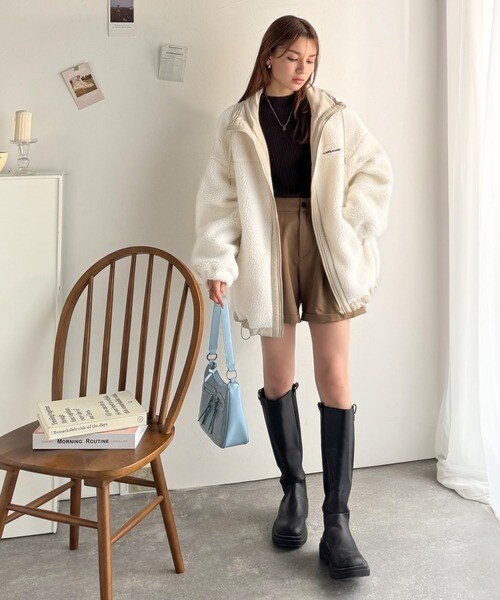 【NEW】クラシカルエルフ（Classical Elf）/《JaVaジャバコラボ》冷え知らず＆洒落見えアウター。あったかボア異素材切り替えブルゾン