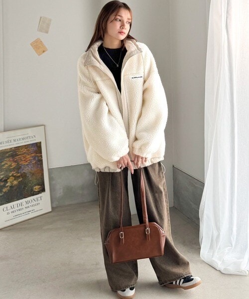 【NEW】クラシカルエルフ（Classical Elf）/《JaVaジャバコラボ》冷え知らず＆洒落見えアウター。あったかボア異素材切り替えブルゾン