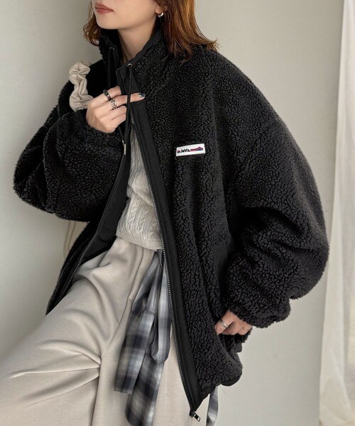 【NEW】クラシカルエルフ（Classical Elf）/《JaVaジャバコラボ》冷え知らず＆洒落見えアウター。あったかボア異素材切り替えブルゾン