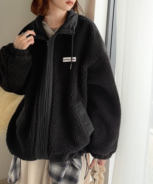 【NEW】クラシカルエルフ（Classical Elf）/《JaVaジャバコラボ》冷え知らず＆洒落見えアウター。あったかボア異素材切り替えブルゾン