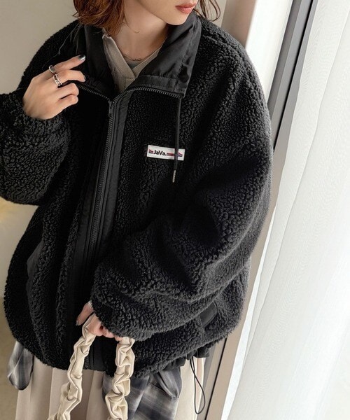 【NEW】クラシカルエルフ（Classical Elf）/《JaVaジャバコラボ》冷え知らず＆洒落見えアウター。あったかボア異素材切り替えブルゾン