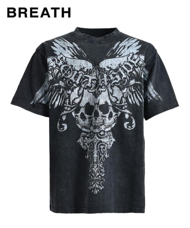 スタイライズ（STYLISE）/【BREATH】SKULL WING LOGO TEE / ブラック [BR25SS−C5006]