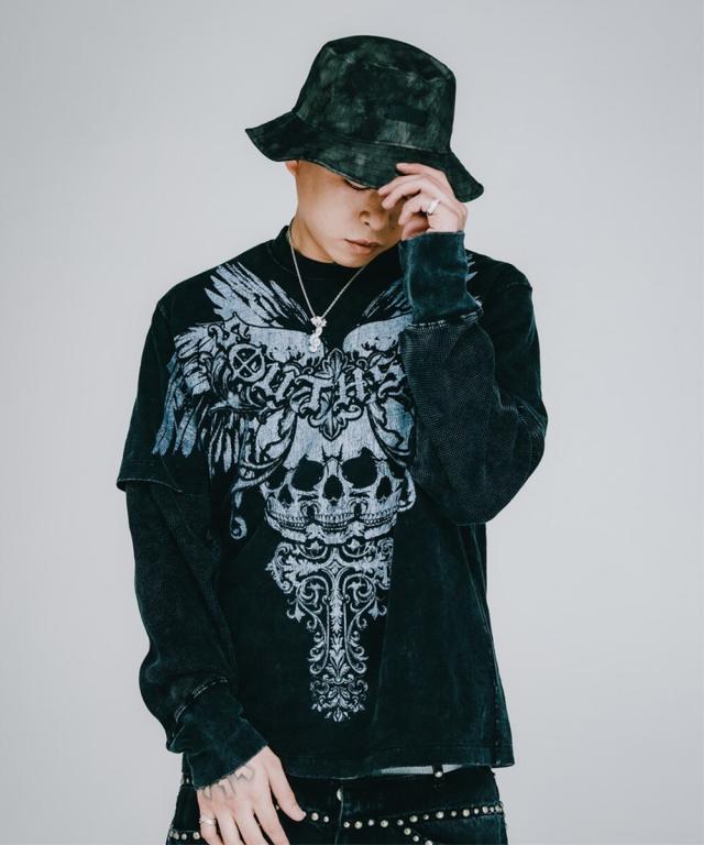 スタイライズ（STYLISE）/【BREATH】SKULL WING LOGO TEE / ブラック
