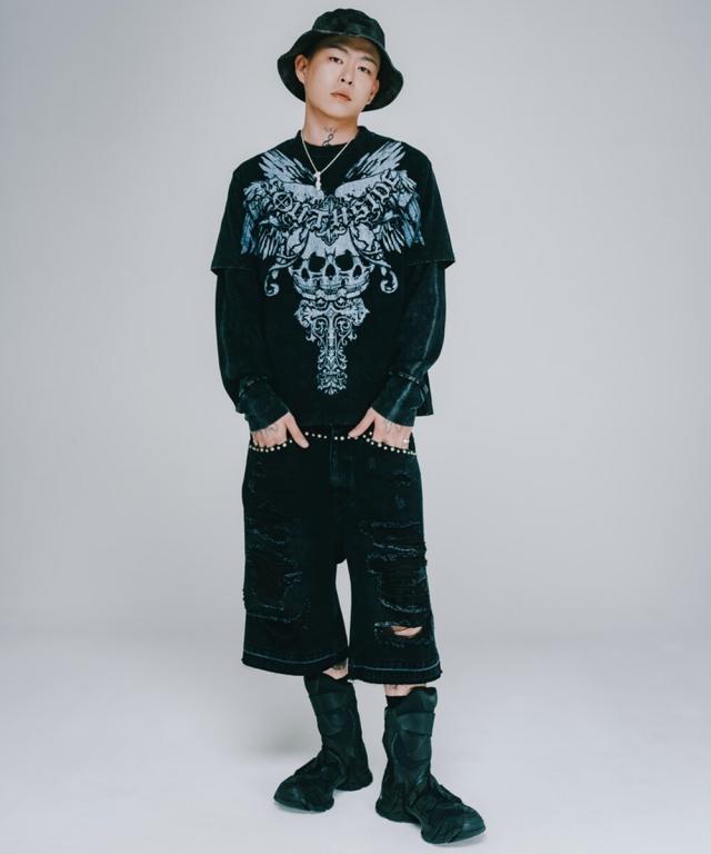 スタイライズ（STYLISE）/【BREATH】SKULL WING LOGO TEE / ブラック