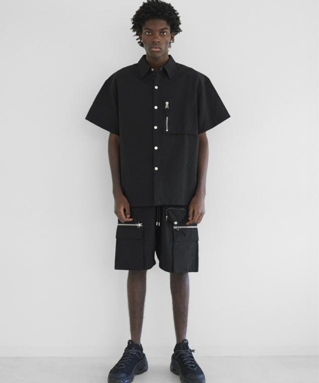 スタイライズ（STYLISE）/【MLVINCE】NYLON S/S SHIRTS / ブラック