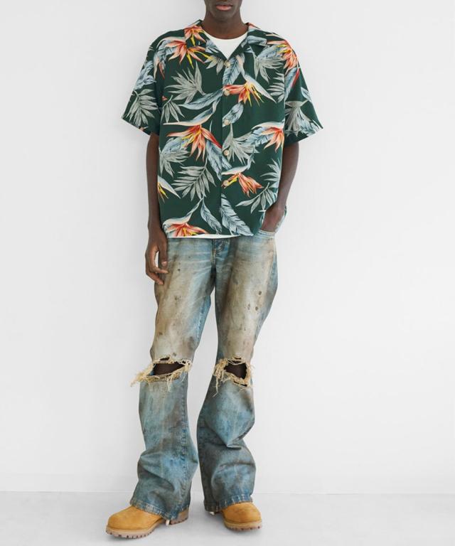 スタイライズ（STYLISE）/【MLVINCE】FLORAL LUX S/S SHIRTS / グリーン [LSS39GR] スタイライズ（STYLISE）/【MLVINCE】FLORAL LUX S/S SHIRTS