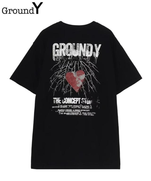 スタイライズ（STYLISE）/【Ground Y】COTTON JERSEY HEART GRAPHIC T−SHIRT