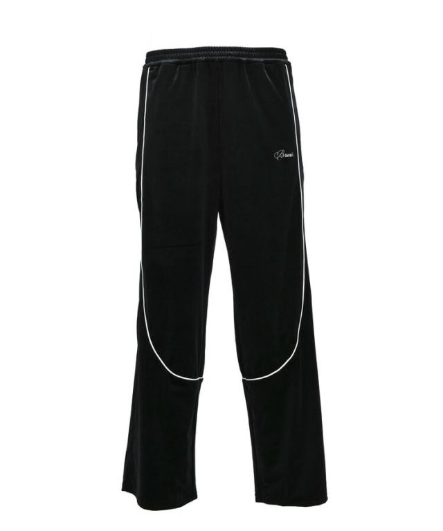 スタイライズ（STYLISE）/SCRIPT LOGO PIPING VELOUR TRACK PANTS / ブラック [BR25