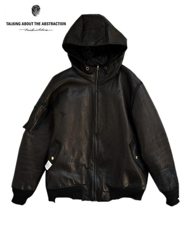 スタイライズ（STYLISE）/【TALKING ABOUT THE ABSTRACTION】ダメージ レザー パーカー