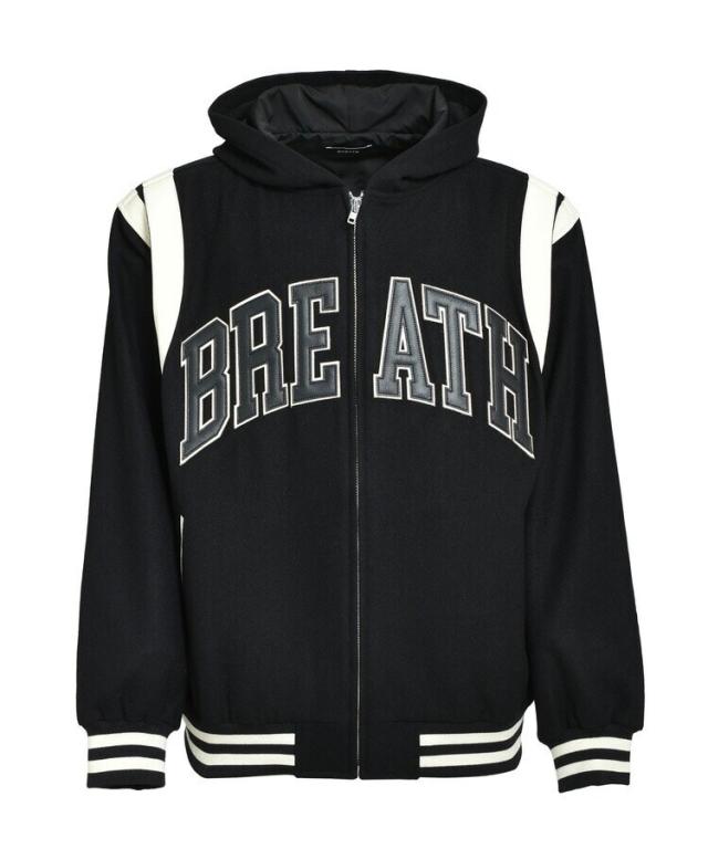 スタイライズ（STYLISE）/ARCH LOGO HOODED VERSITY JACKET / ブラック×ホワイト [BR25A_10