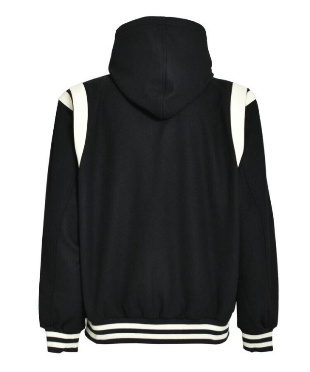 スタイライズ（STYLISE）/ARCH LOGO HOODED VERSITY JACKET / ブラック×ホワイト [BR25A_4