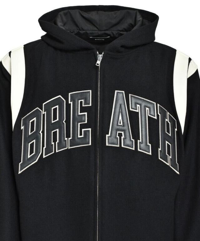 スタイライズ（STYLISE）/ARCH LOGO HOODED VERSITY JACKET / ブラック×ホワイト [BR25A_6