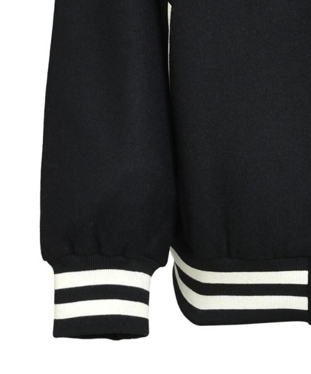 スタイライズ（STYLISE）/ARCH LOGO HOODED VERSITY JACKET / ブラック×ホワイト [BR25A_8