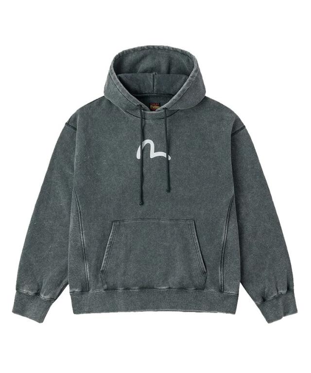 スタイライズ（STYLISE）/【EVISU】HEAVY WEIGHT RIB PANEL HOODIE ライトグレー