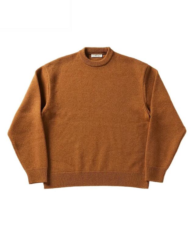 スタイライズ（STYLISE）/5G LAMS WOOL CREW KNIT / キャメル [ALV−90150]