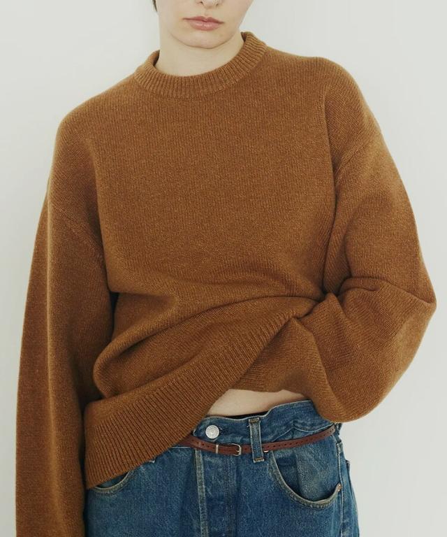 スタイライズ（STYLISE）/5G LAMS WOOL CREW KNIT / キャメル [ALV−90150]_2