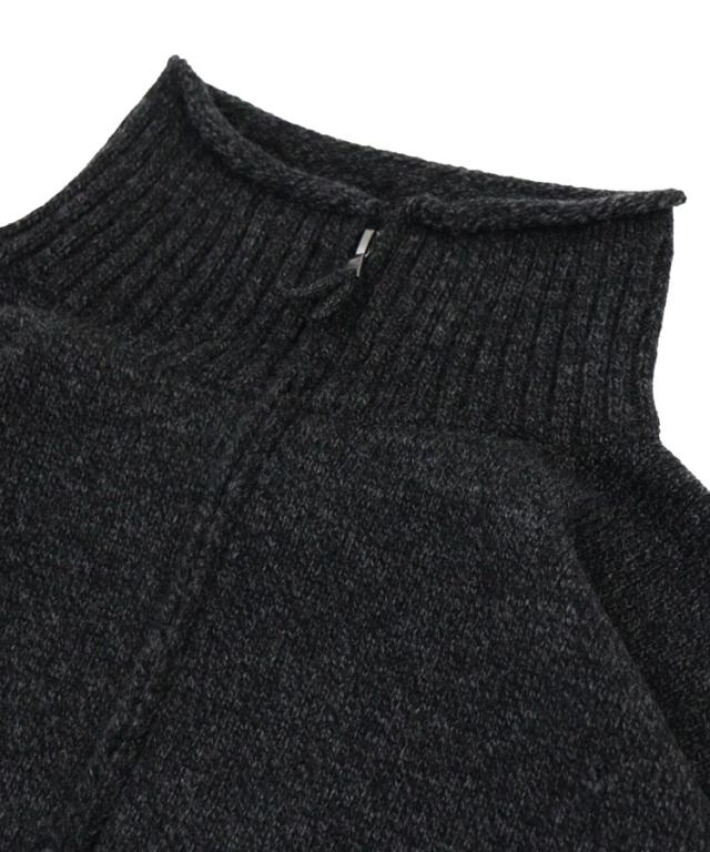 スタイライズ（STYLISE）/5G LAMS WOOL ZIP UP KNIT / インクブラック [ALV−90151]_2