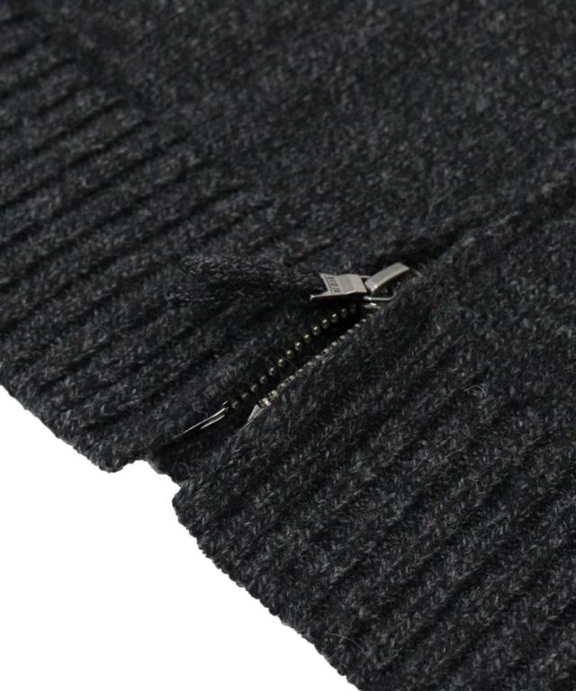 スタイライズ（STYLISE）/5G LAMS WOOL ZIP UP KNIT / インクブラック [ALV−90151]_4