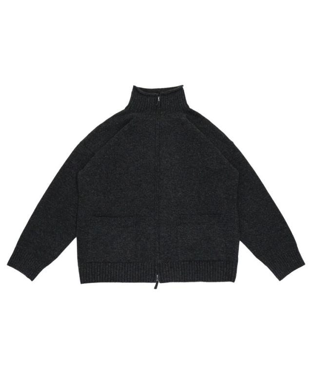 スタイライズ（STYLISE）/5G LAMS WOOL ZIP UP KNIT / インクブラック [ALV−90151]_8