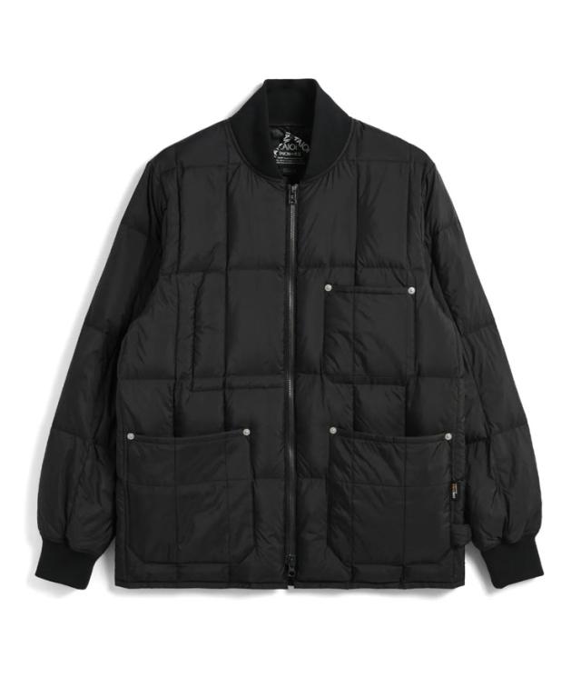 タイオン（TAION）/ワーク リブネックWジップ ダウンジャケット / ブラック [TAION−108WZWK]