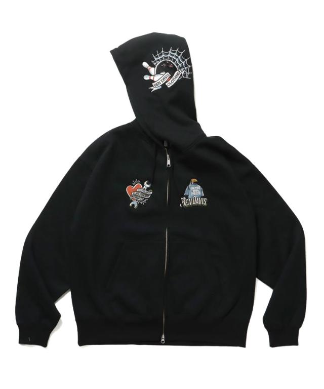 【NEW】ベンデイビス（BEN DAVIS）/SOUVENIR ZIP HOODIE / ブラック [25780053]