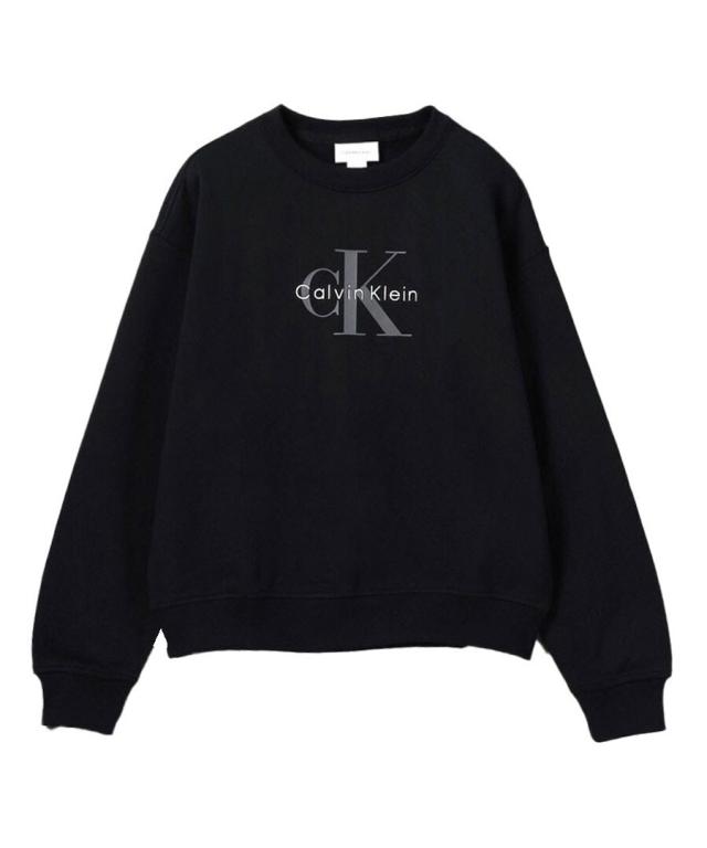 カルバン・クライン（Calvin Klein）/スウェット − ロングスリーブモノグラムロゴフレンチテリースウェットプルオーバー / ブラック [4