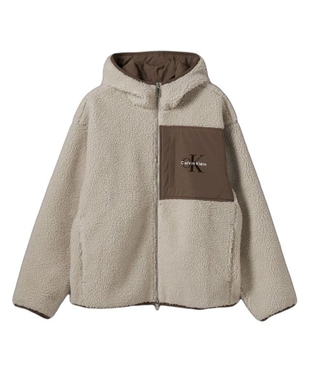【NEW】カルバン・クライン（ ）/ジャケット − シェルパフランネルネックフルジップジャケット / ベージュ [4RD218G]