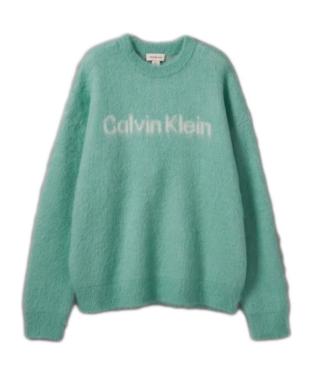 【NEW】カルバン・クライン（ ）/ニット − アルパカロングスリーブクルーネックニット / ライトブルー [4RD306G]