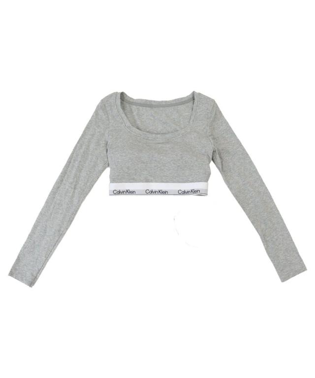 カルバン・クライン（Calvin Klein）/ブラレット − Icon Cotton Modal ロングスリーブアウトプッシュブラレット / グレ