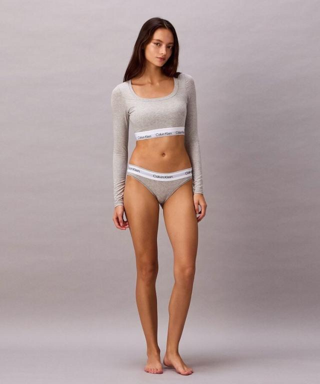 カルバン・クライン（Calvin Klein）/ブラレット − Icon Cotton Modal ロングスリーブアウトプッシュブラレット / グレ_2