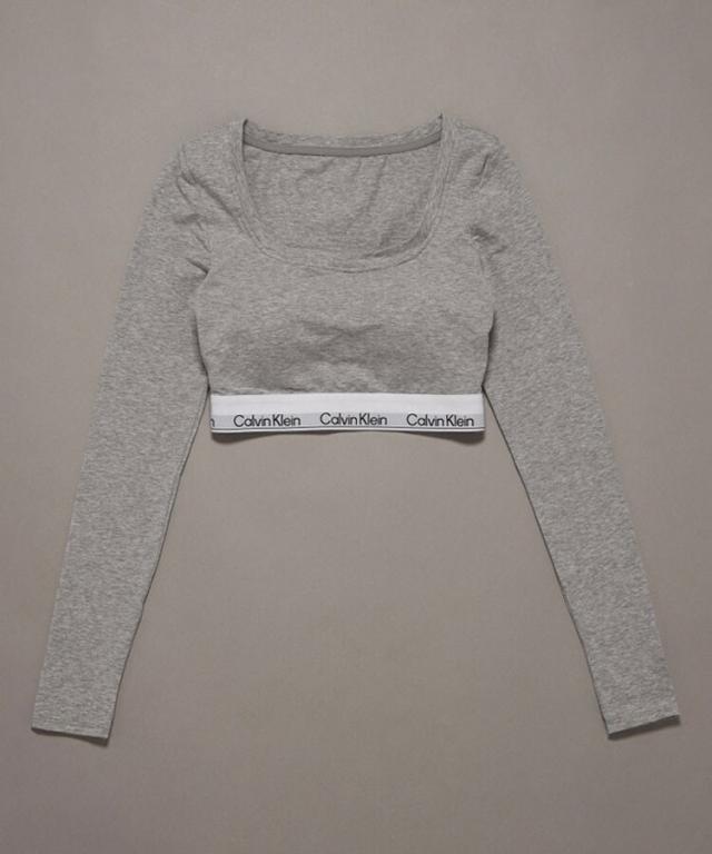 カルバン・クライン（Calvin Klein）/ブラレット − Icon Cotton Modal ロングスリーブアウトプッシュブラレット / グレ_5