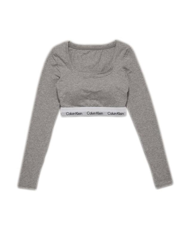 カルバン・クライン（Calvin Klein）/ブラレット − Icon Cotton Modal ロングスリーブアウトプッシュブラレット / グレ_7