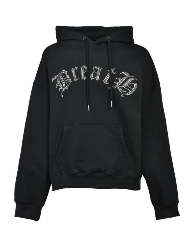 スタイライズ（STYLISE）/OLD ENGLISH LOGO RHINESTONE HOODIE / ブラック [BR25AW−