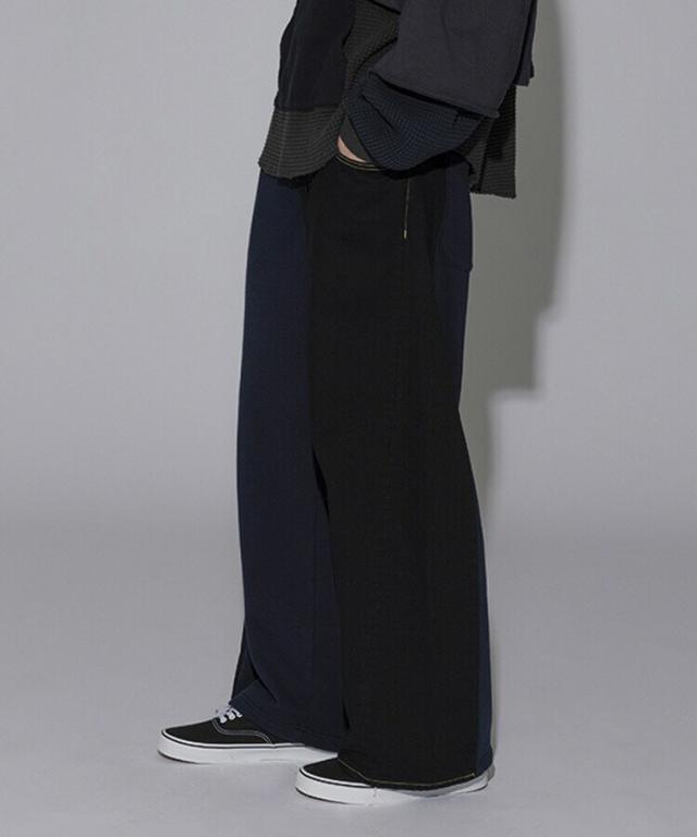 【NEW】スタイライズ（STYLISE）/DENIM MERGING SWEAT PANTS / ブラック×ネイビー [MYK−PT−08]｜詳細画像