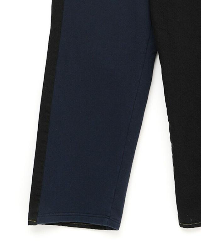【NEW】スタイライズ（STYLISE）/DENIM MERGING SWEAT PANTS / ブラック×ネイビー [MYK−PT−08]｜詳細画像