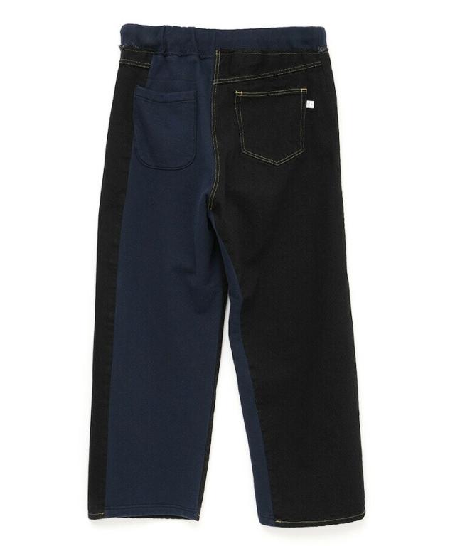 【NEW】スタイライズ（STYLISE）/DENIM MERGING SWEAT PANTS / ブラック×ネイビー [MYK−PT−08]｜詳細画像