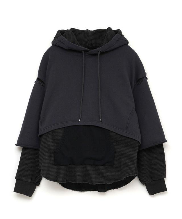 【NEW】スタイライズ（STYLISE）/LAYERED HOODIE / チャコール×ブラック [MYK−SW−03]