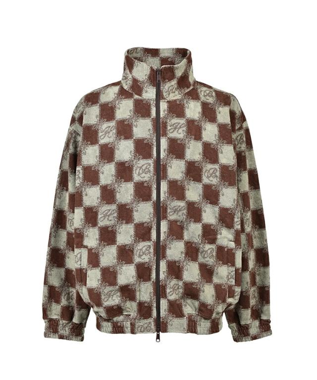 スタイライズ（STYLISE）/BLOCK CHECK PILE JACKET / ブラウン [BR26SS−O0007]