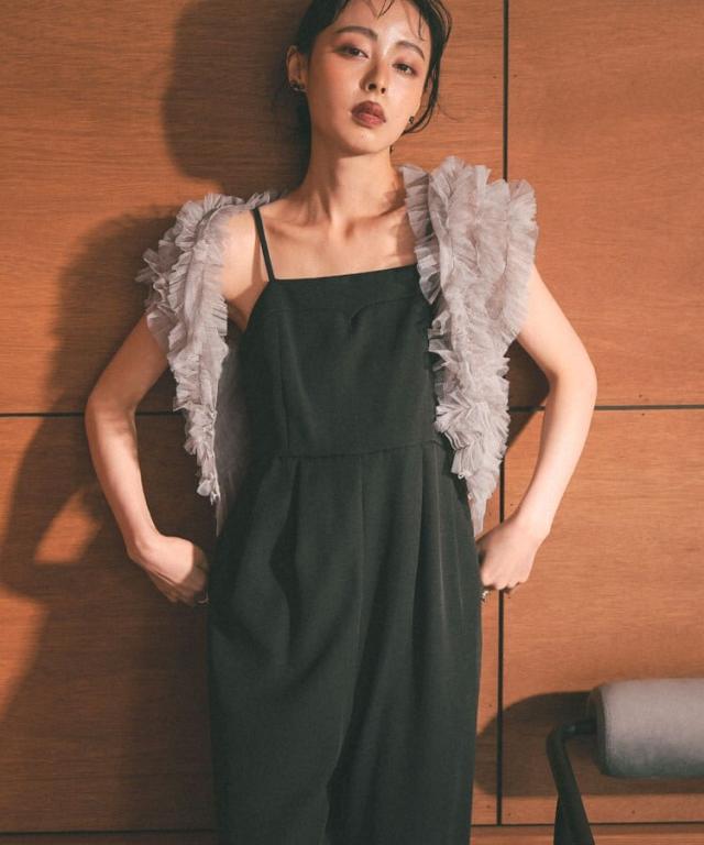 【ANDRÉSD】チュールベストオールインワンドレス ANDRESD パンツドレス tulle vest all in one dress / チュール