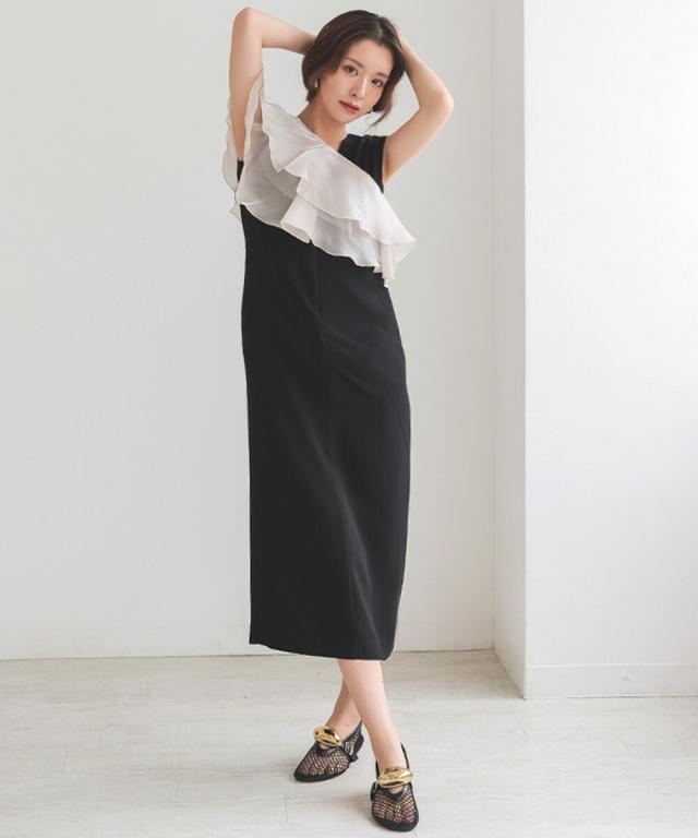 アンドレスド（ANDRESD）/【ANDRESD】グロッシーマルチラッフルドレスの通販は 19,800円