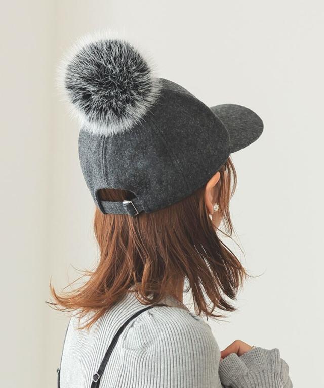 ドノバン（DONOBAN）/【kozue×Donobanコラボ】 ポンポンミックスファーキャップ[C] ドノバン（DONOBAN）/【kozue×Donobanコラボ】 ポンポンミックスファー