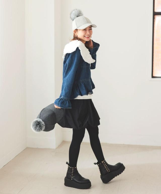 ドノバン（DONOBAN）/【kozue×Donobanコラボ】 ポンポンミックスファーキャップ[C] ドノバン（DONOBAN）/【kozue×Donobanコラボ】 ポンポンミックスファー