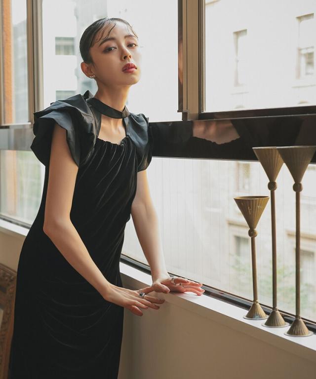 ドノバン（DONOBAN）/【ANDRESD】drape velour dress