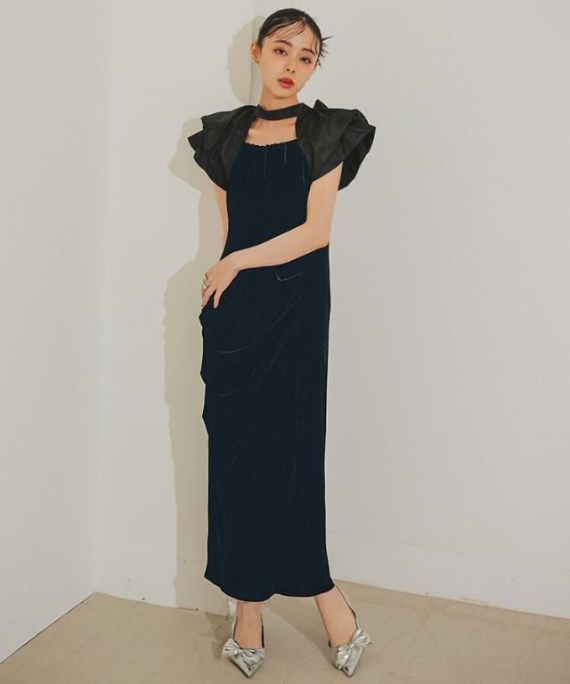 ドノバン（DONOBAN）/【ANDRESD】drape velour dress