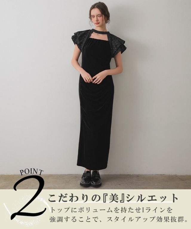 ドノバン（DONOBAN）/【ANDRESD】drape velour dress