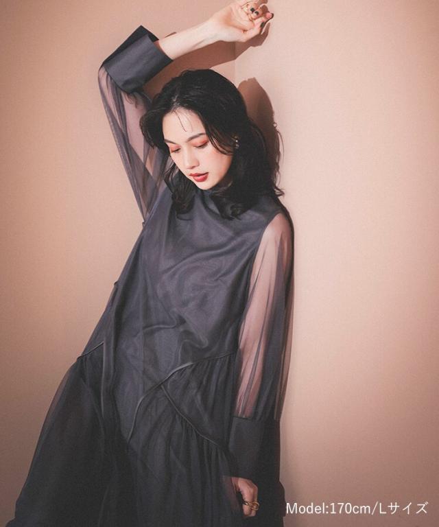 ANDRESD アンドレスド 【 piping tulle dress 】 ANDRESD ドレス パイピングチュールドレス / piping tulle dress